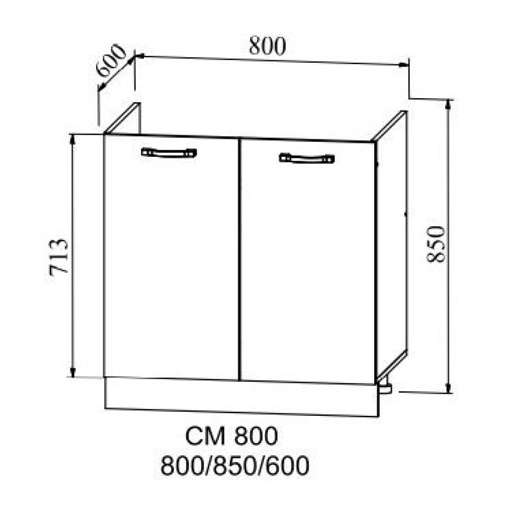 Размер 800. См 600 ДСВ. Шкаф Нижний мойка 800 Вита. ДСВ модуль кухонный ШН 800. Тумба под накладную мойку 600х800 чертежи.