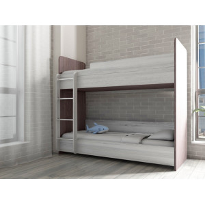 Кровать одинарная (Б/М) из набора мебели "Глобус-5" 800х1900 (венге тёмный-сосна выбеленная)