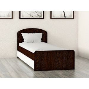 Кровать одинарная (Б/М) из набора мебели "Глобус-5" 800х1900 (венге тёмный-сосна выбеленная)