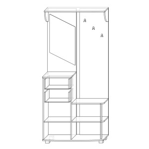 Шкаф для прихожей "ПР-13" 0,95 м. (венге тёмный-сосна выбеленная)
