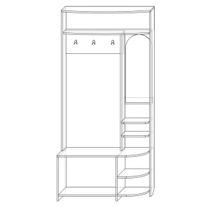 Шкаф для прихожей "ПР-02" 0,98 м. (канадский дуб)