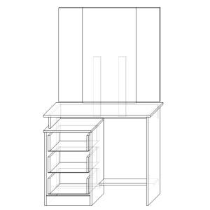 Модульная система "Сакура" Трюмо (венге тёмный-сосна выбеленная)
