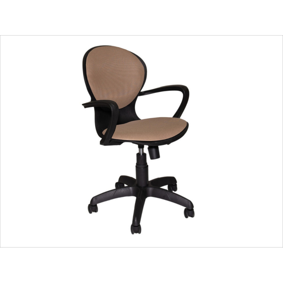 Кресло компьютерное "Варна" ВМ материал ткань "Тёмно коричневая", пластик чёрный.