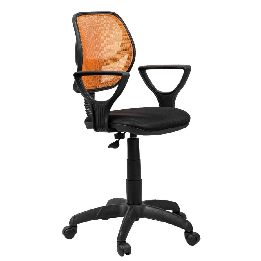 Кресло компьютерное "Форум 2" сетка оранжевая, пластик чёрный