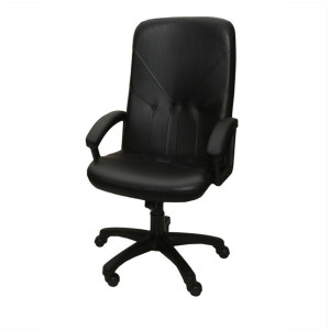 Кресло компьютерное  "Фортуна 2" кожзам Чёрный,  пластик чёрный