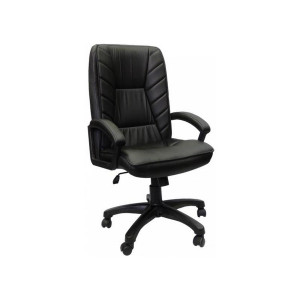 Кресло компьютерное  "Фортуна 5" (1) кожзам Чёрный, пластик чёрный