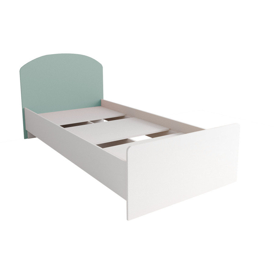 Кровать «Лавис» КРД 900.1 (Зеленый софт/Белый)