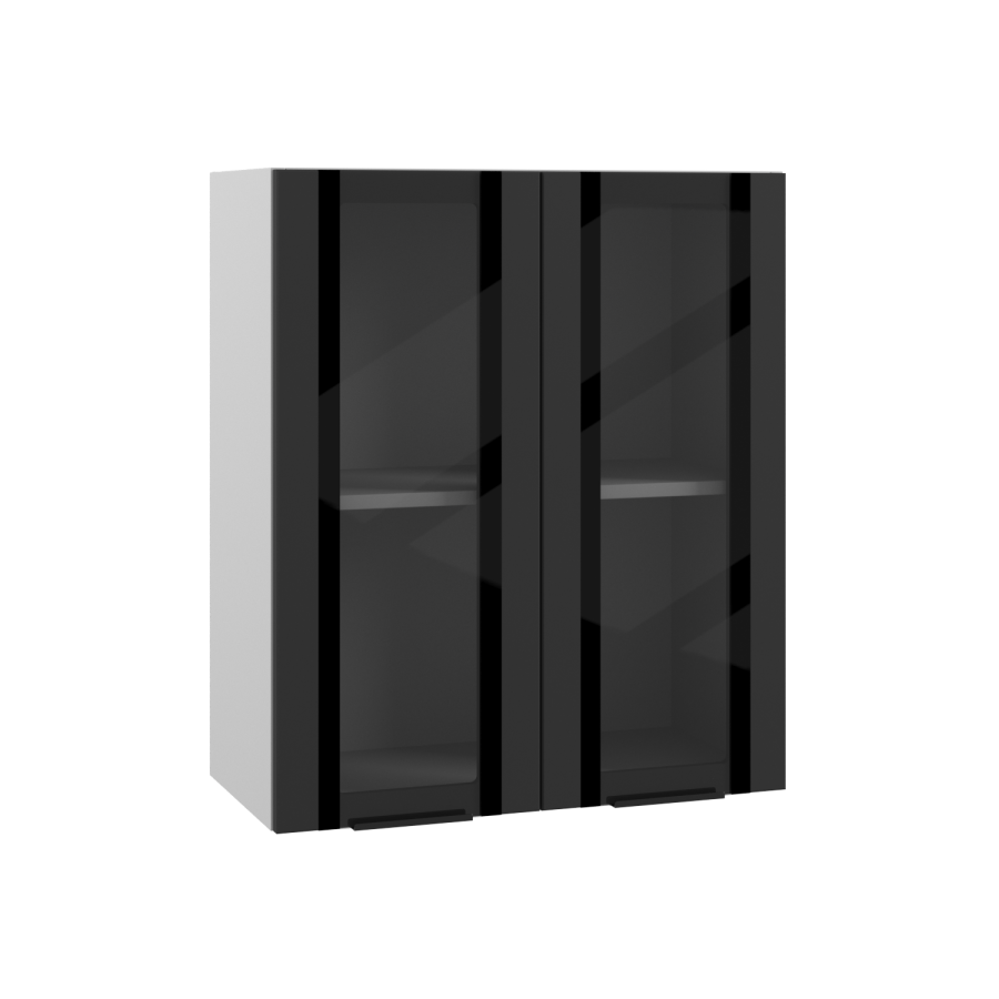 Шкаф h70 60 (Черный/Стекло) ПВС600