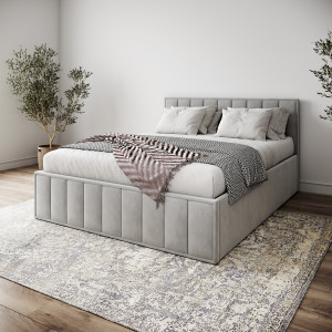 Мягкая кровать «Лана» 1,6 Серый Софт с подъемным механизмом