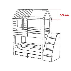 Кровать-домик АМИ-3 правая (1800-800)
