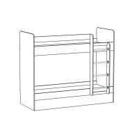 Кровать двухъярусная ОНТАРИО правая (2000-800)
