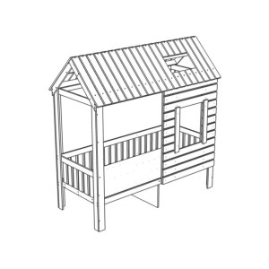 Кровать-домик АМИ-2 (крыша двускатная) левая (1700-700)