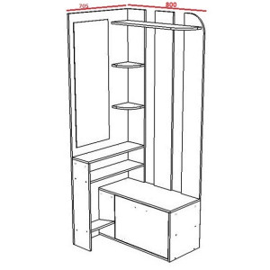 Прихожая БАТИС-4 левая (800*2000*705)