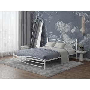 Кровать 1400 modern "Ларго"(Металл Белый глянец)-MS/Мд