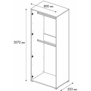Шкаф 0,8 (штанги) Белый/бетон