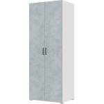 Шкаф 1,0 (штанги) Белый/бетон