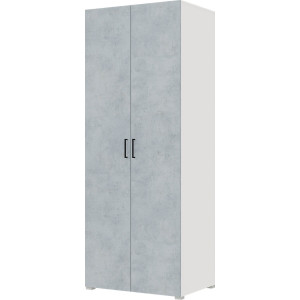 Шкаф 1,0 (полки) Белый/бетон