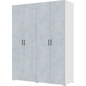 Шкаф 1,6 (штанги) Белый/бетон