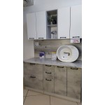 Кухня 1,5 Лофт бетон/Ройс белый СОБРАННАЯ