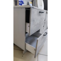 Кухня 1,5 Лофт бетон/Ройс белый СОБРАННАЯ