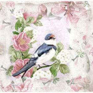 Стеновая панель КМ 11- Авторское#Прованс#Птицы#Цветы