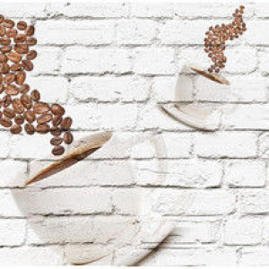 Стеновая панель КМ 166 - Кирпичи#Кофе#Напитки#Еда