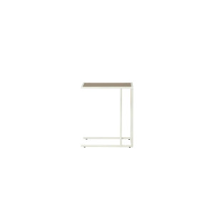 Стол приставной Скандик 42.24 (со стеклом) (металл белый)