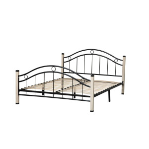 Кровать двухспальная Скарлетт (ш.1600) (Металл черный / дуб сонома)