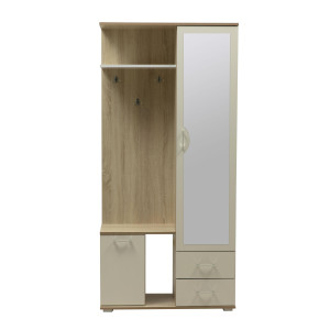 Шкаф комбинированный Кармен-1 (дуб сонома/белый/зеркало)