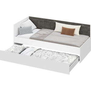 Модульная система "Анри" Кровать-диван (0,9х2,0) Белый Текстурный/Железный камень
