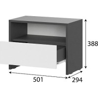 Модульная система "Дольче" Тумба прикроватная Графит/Белый